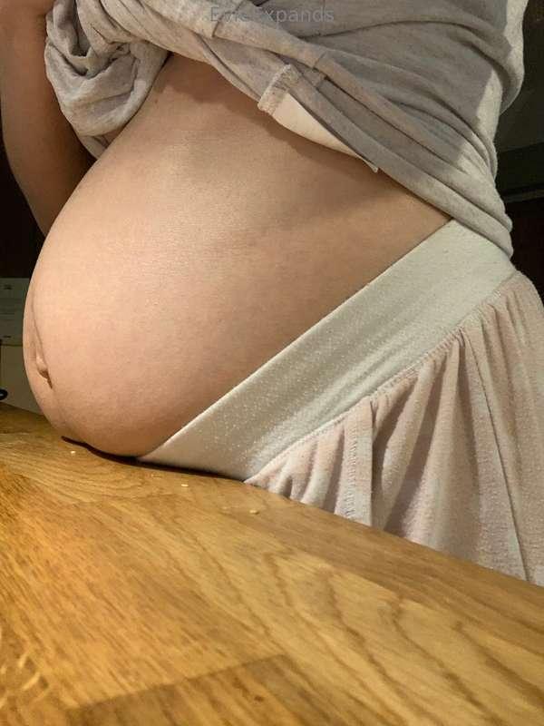 When belly feels heavy, I love just propping it up on the co..