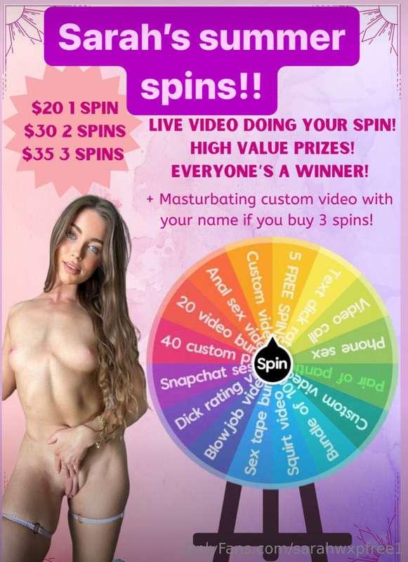 It’s finally SUMMER 😱 💦 3 SPINS + CUSTOM VID STRAIGHT AWAY 😱..