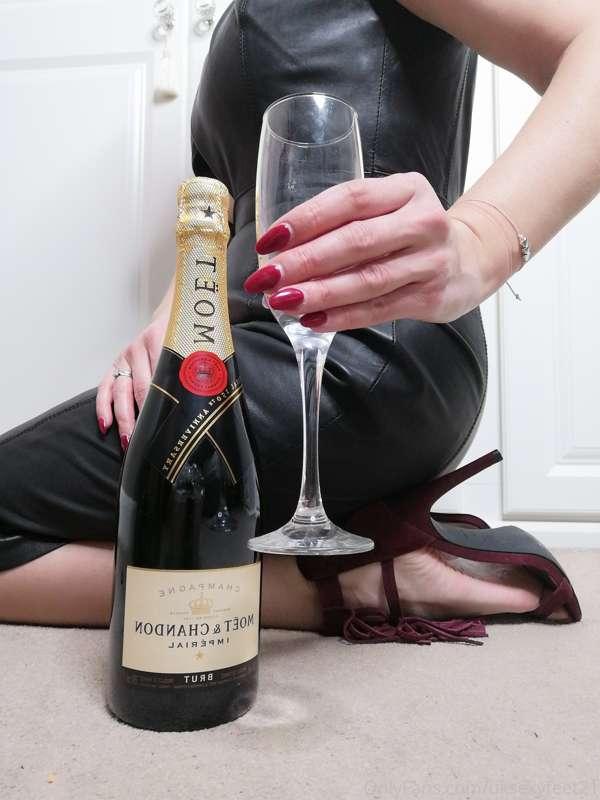Leather and Champagne.... then birthday suit and champagne!!..