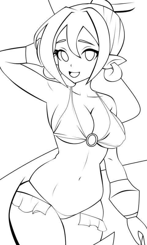 Bikini Shantae WIP and lines