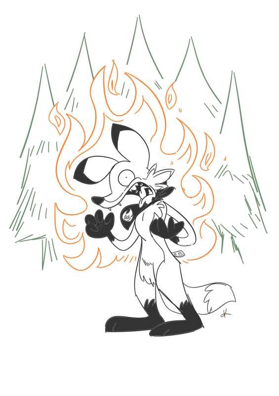 Sphinctober - #3 Bat & #5 Flame