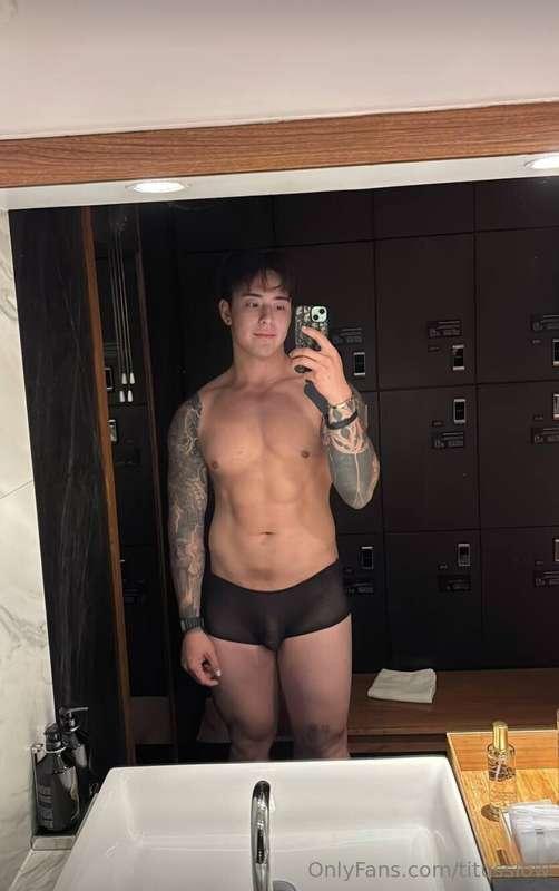 Fresh out the shower, still dripping confidence 💦Black mesh ..
