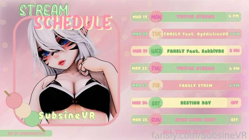 🤍 Streams Planning for the week ! 🤍