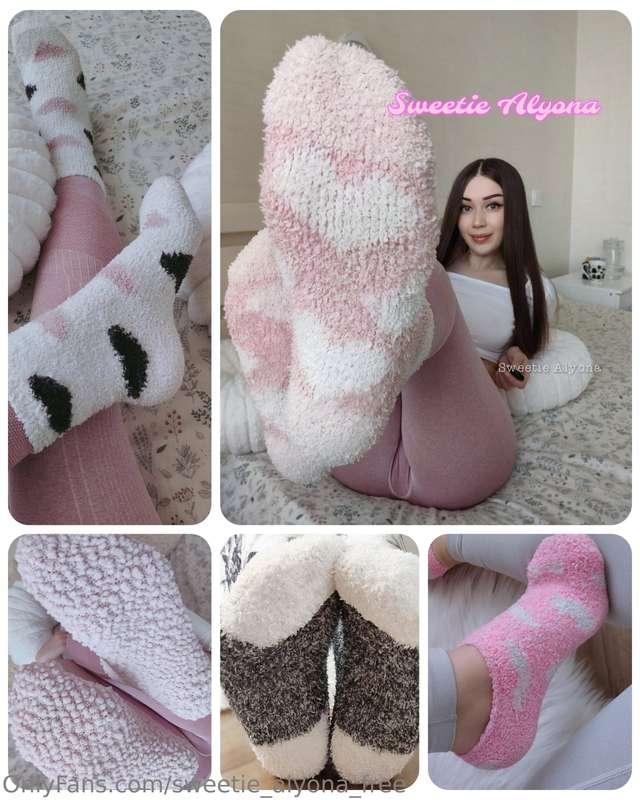 New set in cute fuzzy socks 🧦 ✅ with hearts ( 3 different pa..