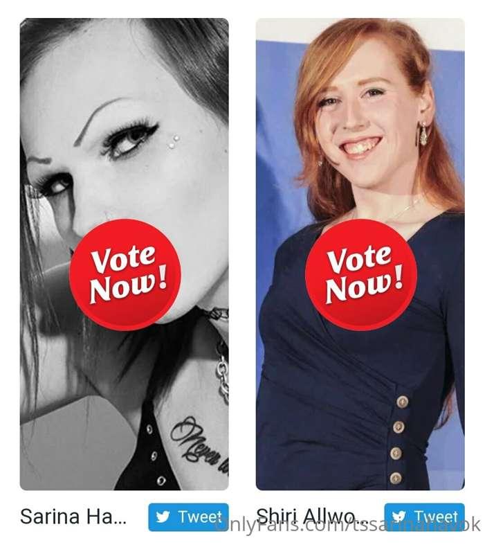 I've been nominated for "Favourite Trans Cam Star" in this y..