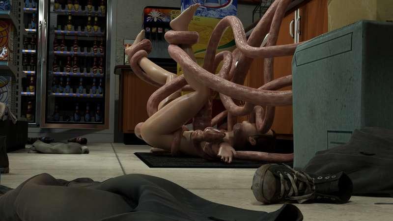 Update - Ellie (TLOU 2) invaded by tentacles (WIP commission animation stills) // no watermarks for tiers II+