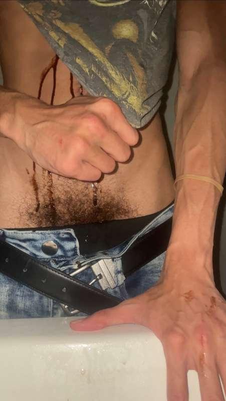 ***Chocolate*** syrup sure is ***sticky***
