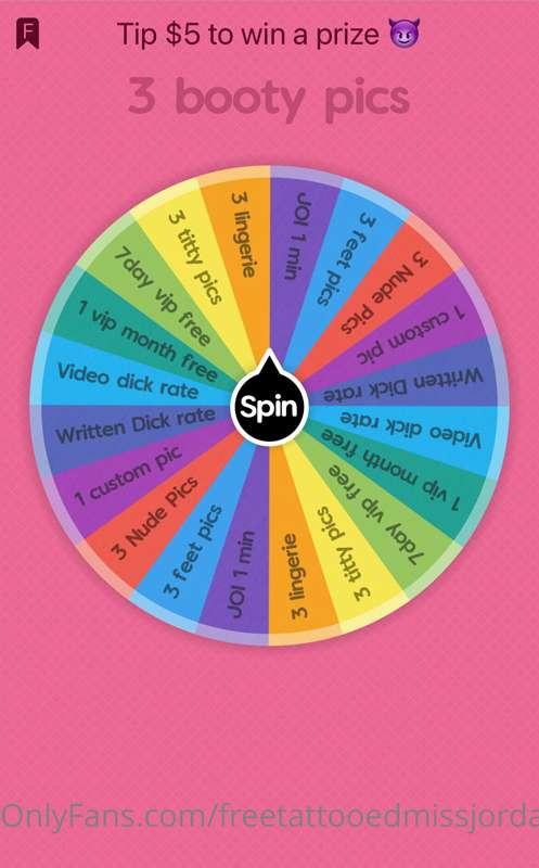 Let’s have some fun! Tip $5 and spin the wheel, Everyone is ..