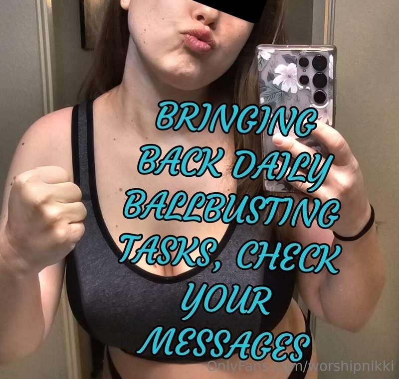 Check your messages every day for a new BB task 😉 💕 😈