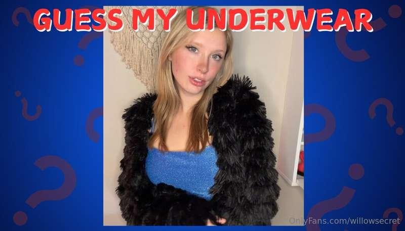 Think you can guess the color of my underwear? 😏 For just $9..