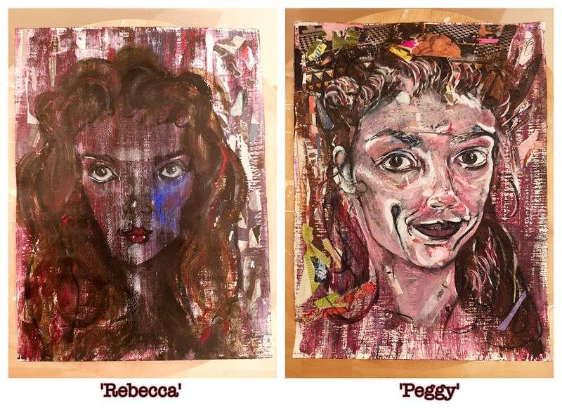 Two self portraits, 'Rebecca' and 'Peggy'. Which character d..