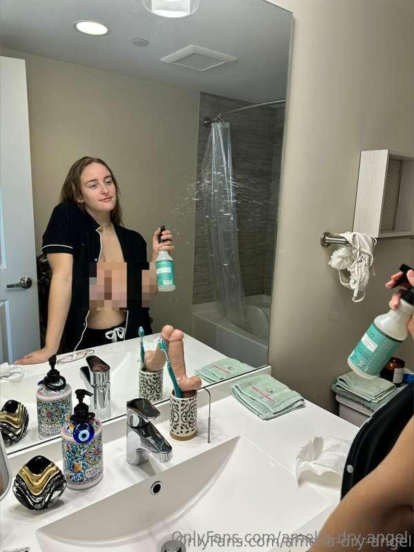 This bathroom’s way too clean… wanna help me fix that? I’ll ..