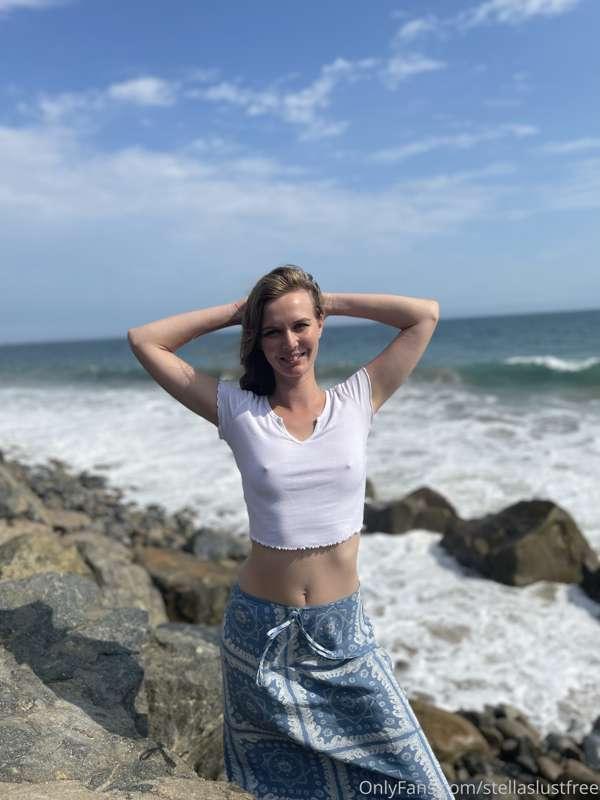 The ocean breeze feels so good on my hard nipples.. swipe ri..