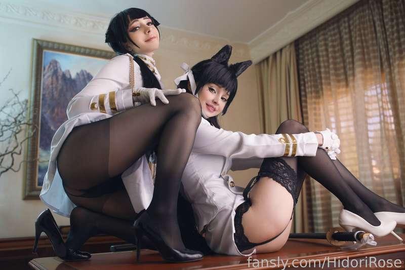 One of my dream cosplays is here, with the one and only @mikomihokina as Takao, me as Atago , one more outfit and lots of lewds still to come 🥰