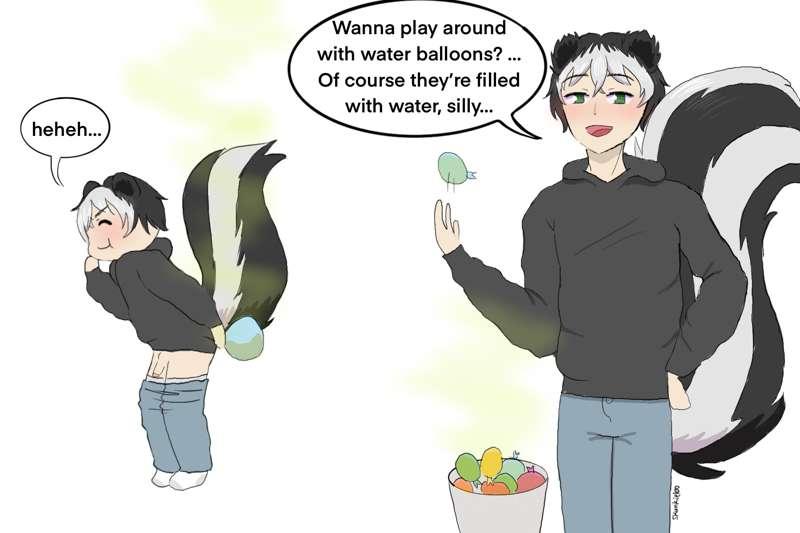 Zein makes spray filled water balloons 