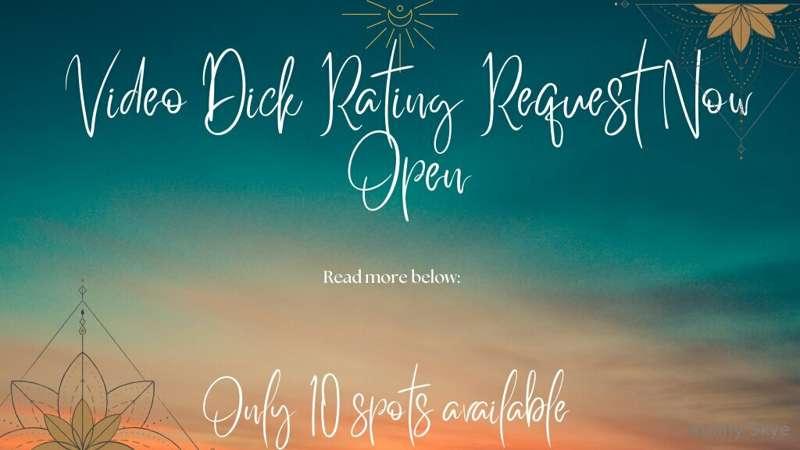 🍆 Video Dick Ratings are Back for a LIMITED time:
*update on..