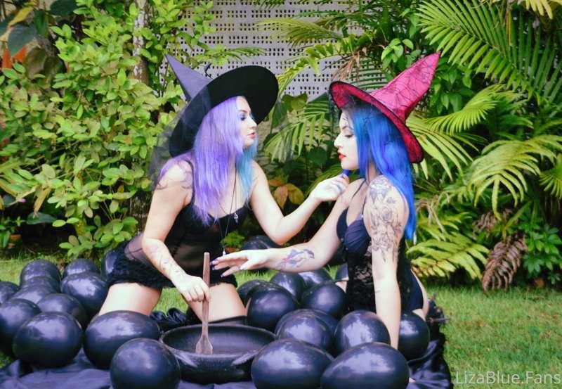 Look at these naked witches in the woods!  imagine you spyin..
