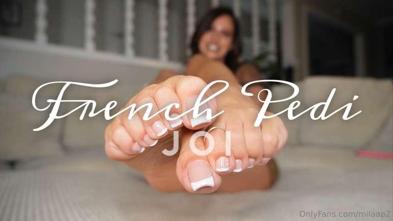 French Pedi JOI - I show off my perfect French pedicure, let..