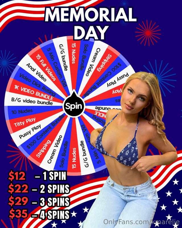 🎡 MEMORIAL DAY 🇺🇸 ♥️ SPIN & WIN! 💙🏆TODAY ONLY! Loaded with m..