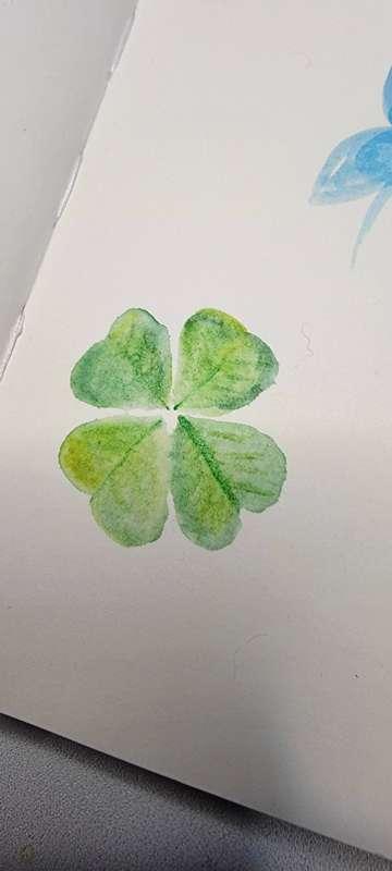 Watercolor shamrock practice