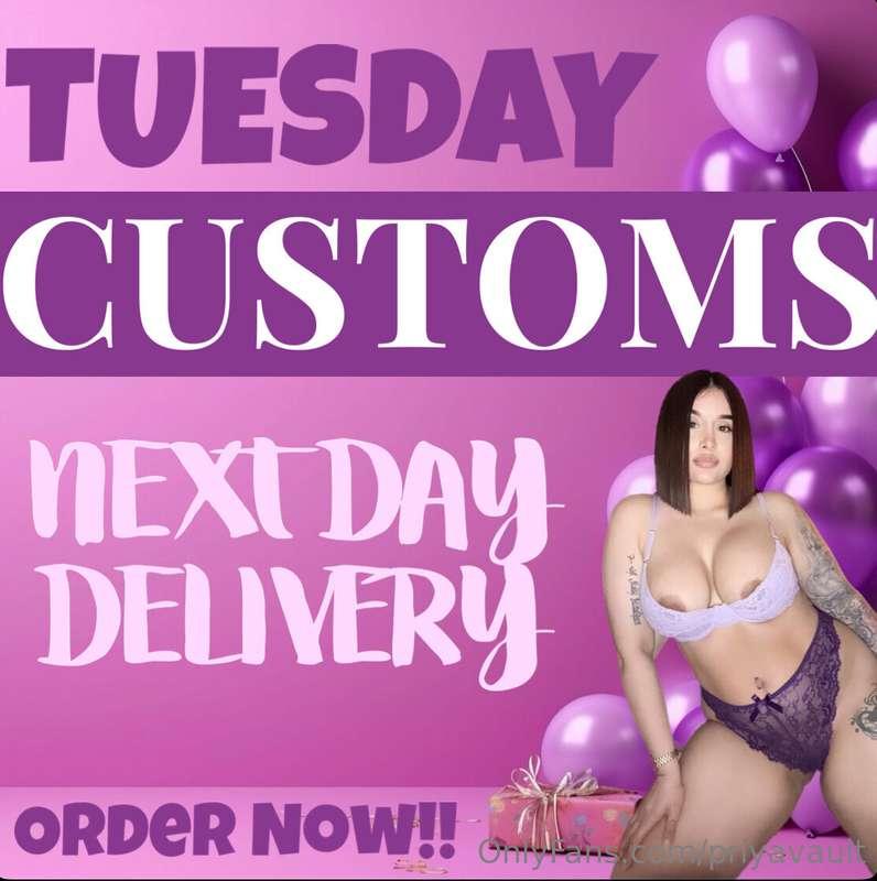 NEXT DAY DELIVERY CUSTOMS !!! OVER ON @priya_y 😈💜Order now &..