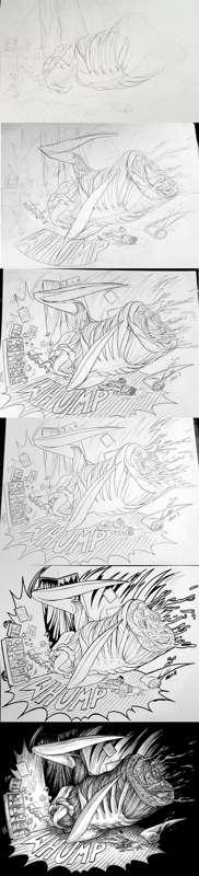Progress Pics for the big awesome panel from this week's TLH