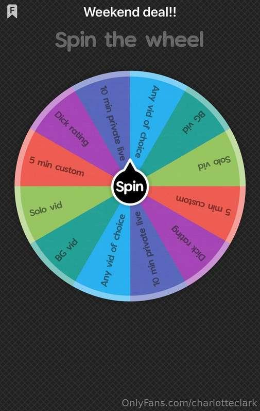 Weekend spin the wheel!!! 

$15 per spin, as many spins as y..