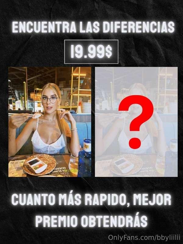 JUEGA CONMIGO!!!🙈🙈

ENCUENTRA LAS 8 DIFERENCIAS👀🔥
Date mucha..