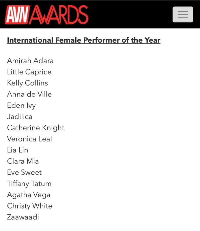 Good morning guys😍Thank You so much AVN Awards💙🏆I am so happ..