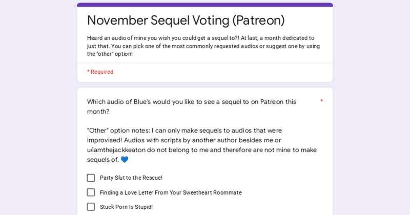 November Patreon Audio Voting #1!