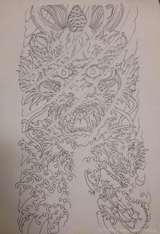 Back tattoo sketch
