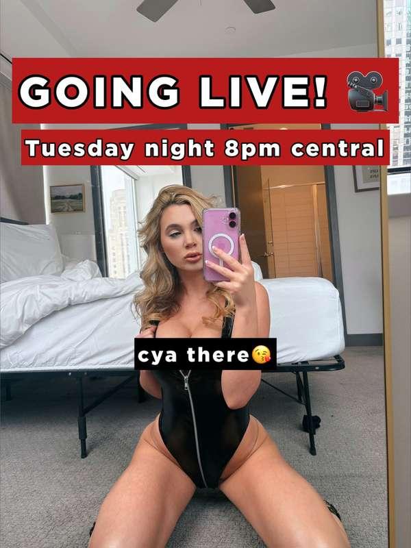 Tuesday night at 8pm central ❤️ who's gonna be there 👀
