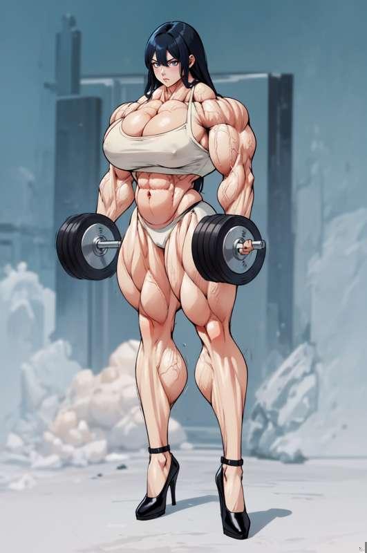 Muscular Female Working Out