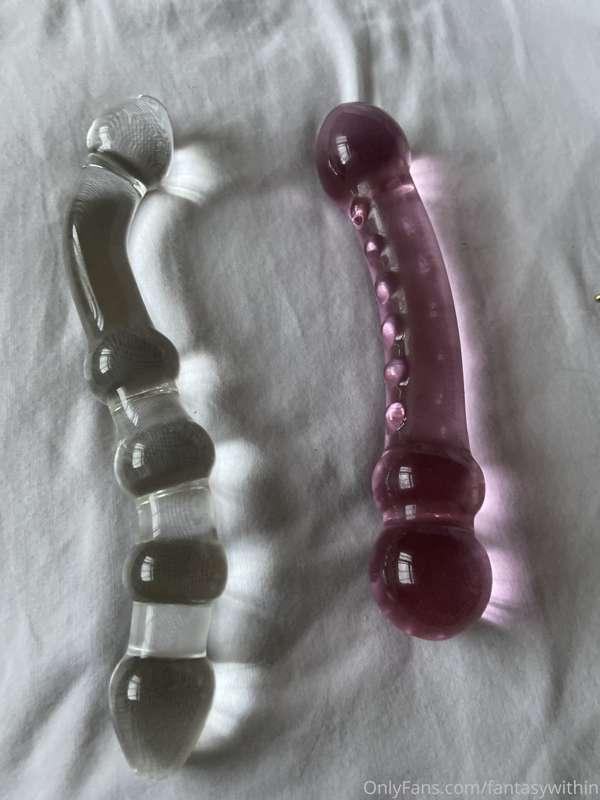 Some new glass dildos to try out gifted by a lovely subscrib..