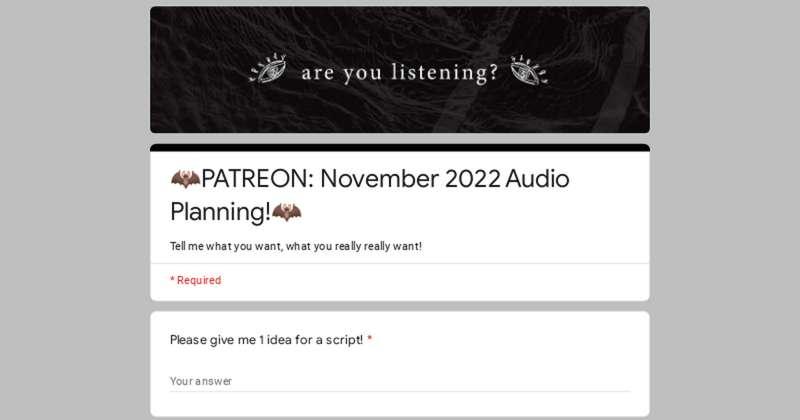 November 2022 Audio Planning