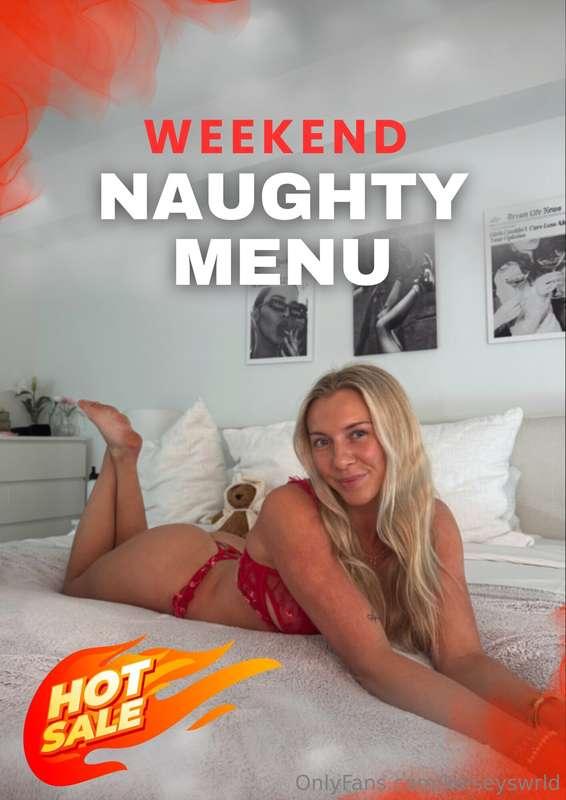 💋 KINKY MENU DROP: WEEKEND SPECIAL The naughtiest menu you’l..