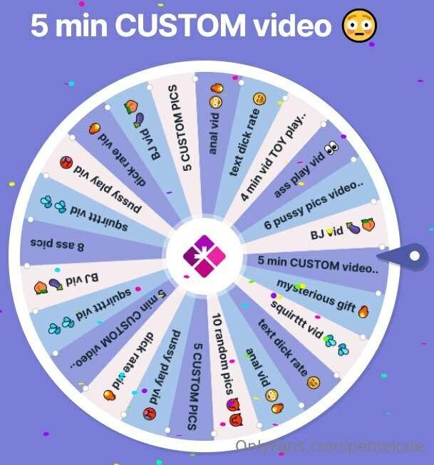 💜 ***$6 for 1 spin*** 
💙 ***$10 for 2 spins*** 
🧡 ***$17 for..