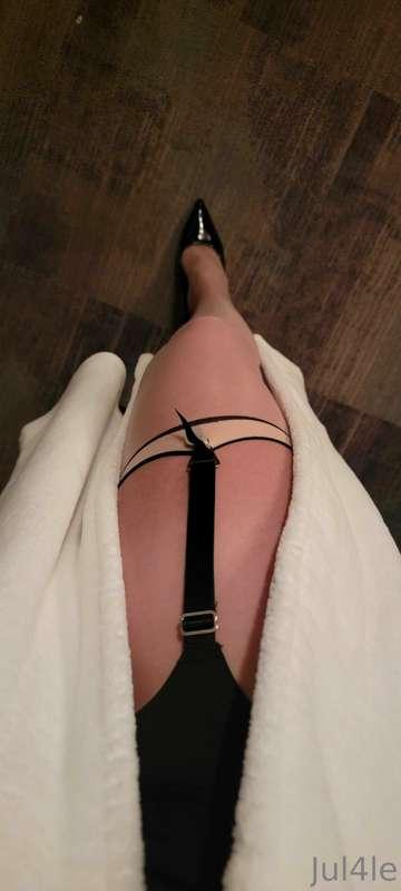 Classic stockings and garter belt.  Sometimes it's fun to sw..