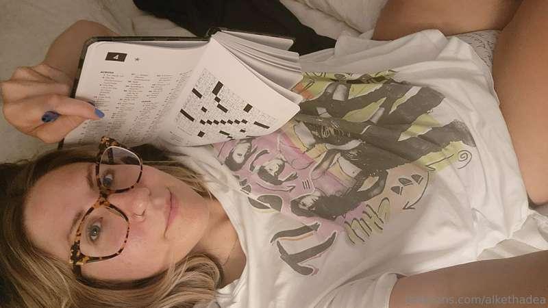 Wild night in bed with my... crossword book?!