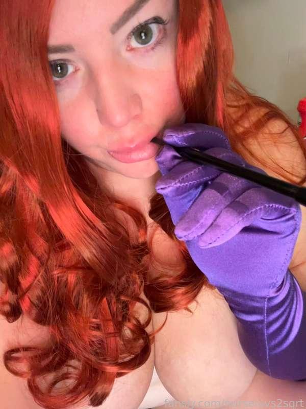 Trying on Option 1 for my Halloween costume this year  😈 #halloween #jessicarabbit #redhead #slut #pawg #thick #bbwpussy #tightholes #fucktoy 