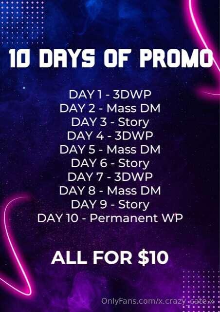 # ✨✨ *10 DAYS OF PROMO FOR $10* ✨✨  **Tip this post, send me..