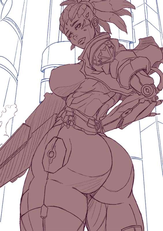 OVERWATCH WAIFU : Sojourn  [Sketch / NSFW]