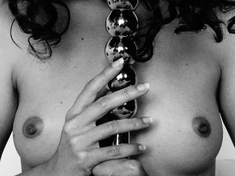 What I hold in my hands is a metal dildo. It is very pleasur..