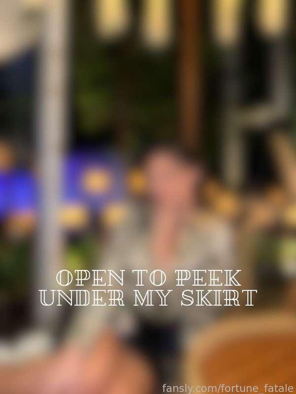 In the opulent embrace of a fancy restaurant, a date becomes a symphony of indulgence. The ambient glow casts a soft halo, setting the stage for an evening of culinary delight and shared moments. Each course is not just a culinary creation but a chapter in a shared narrative. The clink of fine glassware and the aroma of exquisite dishes become the backdrop to laughter, whispered conversations, and the subtle dance of connection. In this haven of gastronomic opulence, after you pay for everything we had during the evening, I let you peek under my mini skirt and see my panties. This is a real reward for you and the moment you should remember forever 
Open the pics or subscribe  to peek


#skirt #peeking #panties #legs #goddess #femdom #findom #mistress #worship #public 