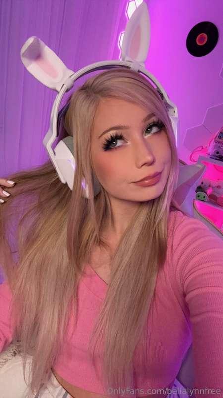 My headset’s on, but this top’s coming off 🎧💖