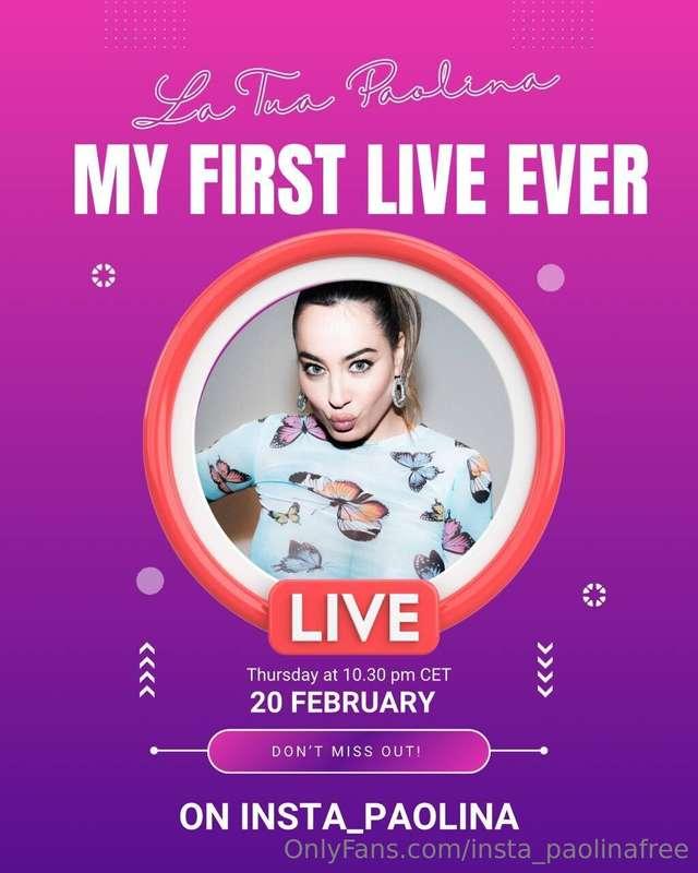 🚨 La mia prima live giovedì 20 febbraio alle 22.30 🚨 @insta_..
