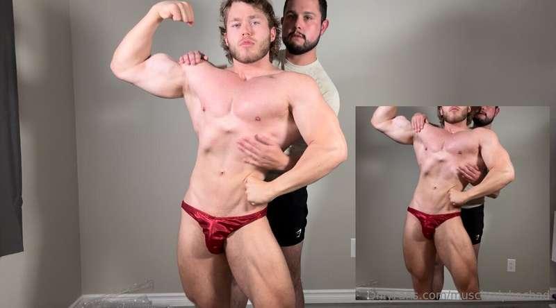 MUSCLE WORSHIP, OILED UP, FLEXING FOR 5 MINUTES STRAIGHT. @r..