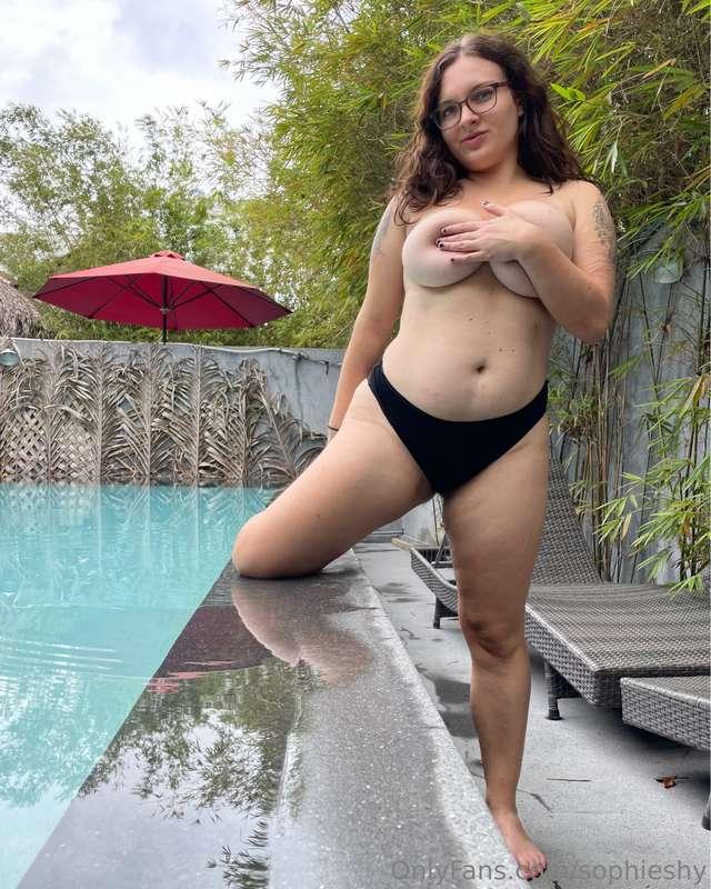 Guess what is more wet: me or the pool?