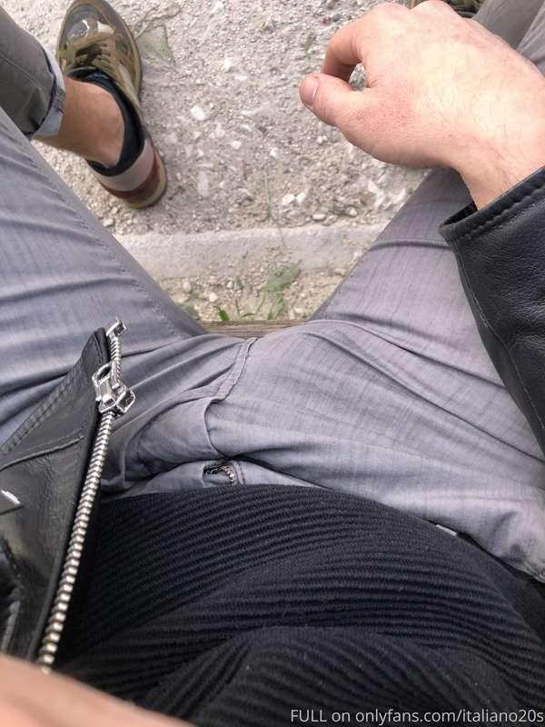 Sitting at the park, thinking about getting hard here 😈