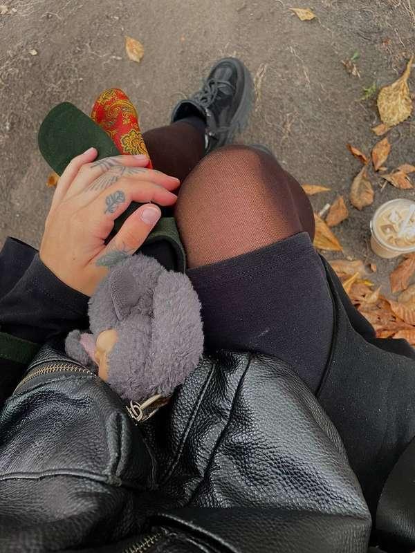 Falling leaves and secret whispers 🍁🖤 Holding onto moments t..